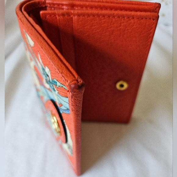 Gucci Marmont Folding Wallet Flora Orange Full Inclusion Preloved - Picture 6 of 13